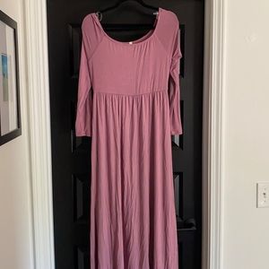 PinkBlush Mauve Off the Shoulder Maternity Dress